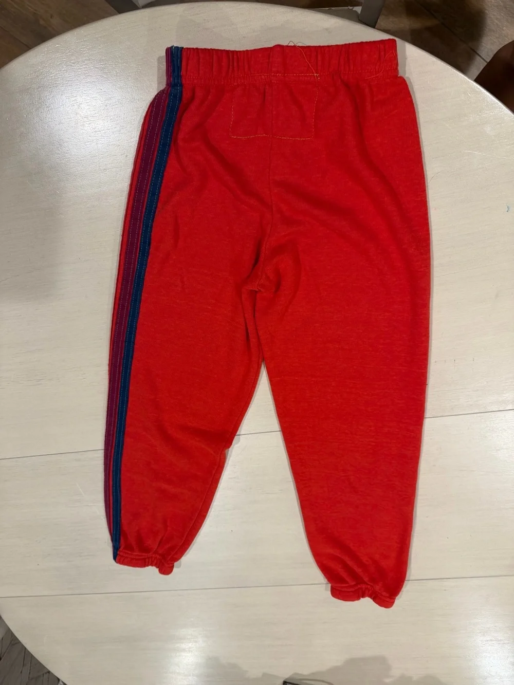Kids Aviator Nation Red Joggers with Yellow Side Stripe